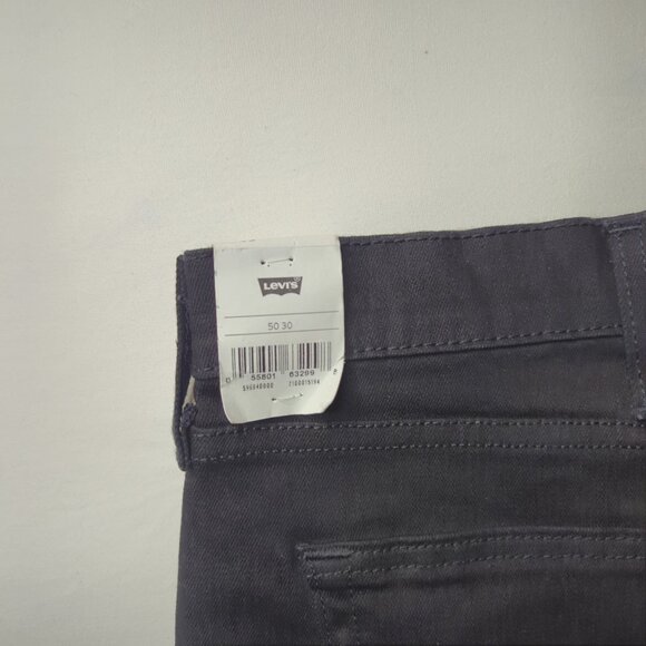 502 Levis Mens Jeans 50x30 Taper Fit Stretch Cotton Big & Tall Black Denim NWT - Picture 7 of 12